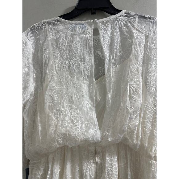 🔴‎ Modcloth Just The Beginning Maxi Dress White size Large New - Picture 8 of 9